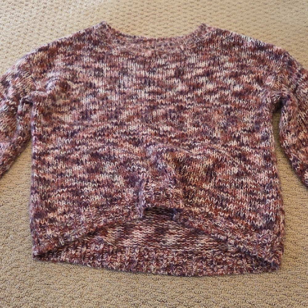 LOFT Marled Purple and Pink Sweater - Picture 2 of 5